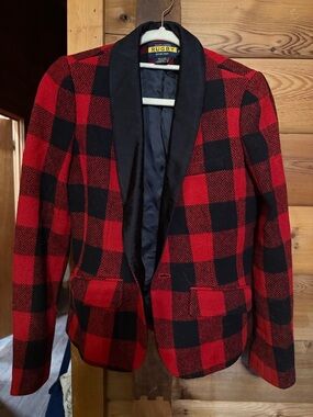 Rugby Ralph Lauren Red and Black Buffalo Plaid Blazer